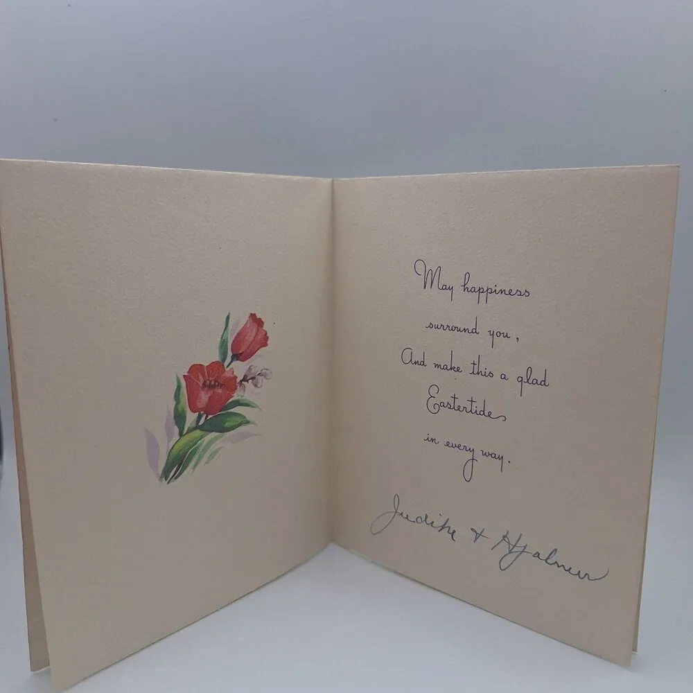Vintage BAP Co Joyous Easter Floral Greeting‎ Card Sentimental USA Craft Journal